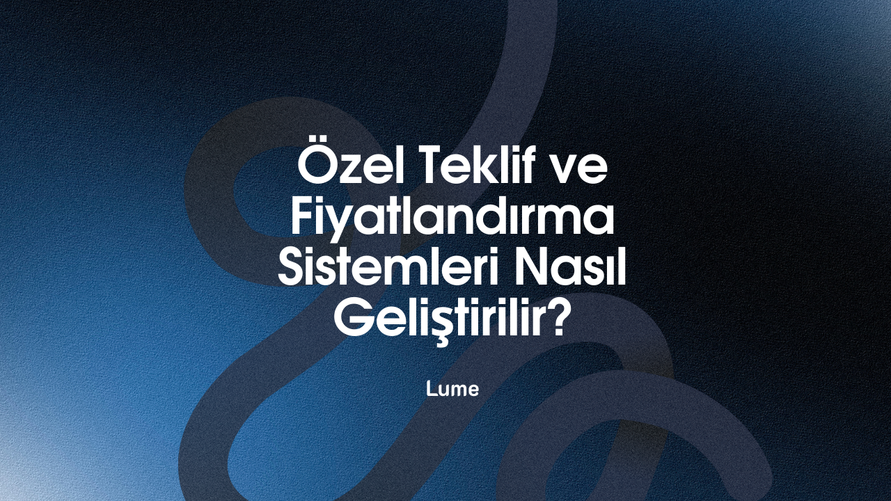 Firmalar İçin Özel Teklif ve Fiyatlandırma Sistemleri Nasıl Geliştirilir?